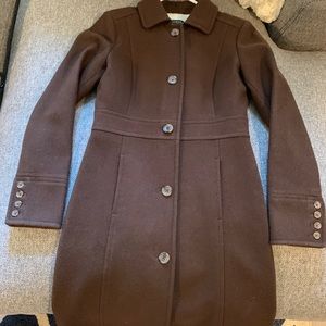JCrew brown wool coat size 0